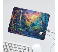 LUYYSKY Rustic Ancient Dinosaur Waterproof Base Mouse Pad Watercolor Anime Aesthetic Spring Forest Animal Dinosaur Desk Accessories Decor Lightweight Mouse Pad-24 x 20 CM