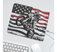 LUYYSKY Rustic Anime American Flag Motorcycle Non-Slip Rubber Mouse Pad Watercolor Theme Dirt Bike Sport Dirt Bike Mouse Pads for Computers Laptop Mouse-30 x 25 CM