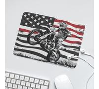 LUYYSKY Rustic Anime American Flag Motorcycle Non-Slip Rubber Mouse Pad Watercolor Theme Dirt Bike Sport Dirt Bike Mouse Pads for Computers Laptop Mouse-24 x 20 CM