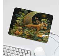 LUYYSKY Rustic Natural Boho Tiger Non-Slip Rubber Mouse Pad Modern Abstract Galaxy Moon Star Jungle Plant Flowers Animal Tiger Mouse Pads for Computers Laptop Mouse-24 x 20 CM