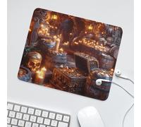 LUYYSKY Rustic Pirate Ship Treasure Non-Slip Rubber Mouse Pad Anime Nautical Coastal Pirate Ship Treasure Mouse Pads for Computers Laptop Mouse-30 x 25 CM