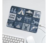 LUYYSKY Rustic Plaid Wildlife Cabin Deer Waterproof Base Mouse Pad Watercolor Cartoon Forest Cute Anime Deer Desk Accessories Decor Lightweight Mouse Pad-24 x 20 CM