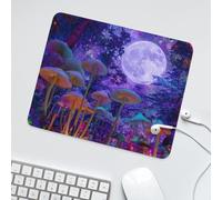 LUYYSKY Rustic Realistic Colorful Mushroom Non-Slip Rubber Mouse Pad Retro Oil Painting Full Moon Fairy Tale Forest Botanical Mushroom Mouse Pads for Computers Laptop Mouse-30 x 25 CM