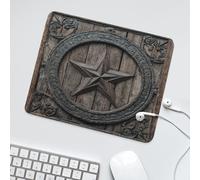 LUYYSKY Rustic Western Star Pattern Waterproof Base Mouse Pad Vintage Minimalist Texas Star Print Wooden Board Desk Accessories Decor Lightweight Mouse Pad-30 x 25 CM