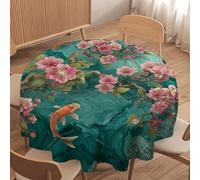 LUYYSKY Spooky Cool Monster Octopus Waterproof Round Tablecloth Modern Realistic Halloween Sea Life Octopus Gothic Skull Washable Table Cover for Kitchen-36 Wx36 L