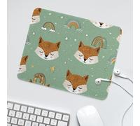 LUYYSKY Vintage Abstract Cute Fox Non-Slip Rubber Mouse Pad Classic Watercolor Animal Fox Rainbow Colorful Star Print Mouse Pads for Computers Laptop Mouse-30 x 25 CM