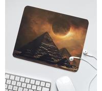 LUYYSKY Vintage Architecture Pyramid Non-Slip Rubber Mouse Pad Rustic Watercolor Moon Desert Egyptian Architecture Mouse Pads for Computers Laptop Mouse-30 x 25 CM