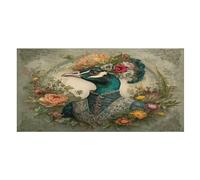 LUYYSKY Vintage Beautiful Peacock Absorbent Beach Towel, Elegant Colorful Tropical Spring Flowers Animal Peacocks Outdoor Single-Sided Velvet Beach Towel