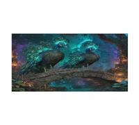 LUYYSKY Vintage Beautiful Peacock Quick-Drying Beach Towel, Fantasy Colorful Tropical Misty Forest Animal Peacocks Travel Vacation Single Sided Pile Bathroom Towels