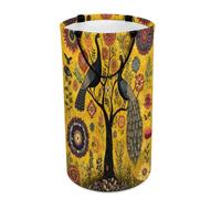 LUYYSKY Vintage Colorful Tree of Life Collapsible Dirty Clothes Basket, Boho Rustic William Morris Spring Flower Birds Plant Peacock Portable Clothes Storage Basket