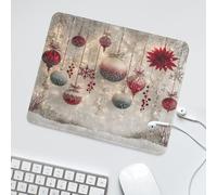 LUYYSKY Vintage Funny Merry Christmas Non-Slip Rubber Mouse Pad Classic Art Deco Winter Colorful Balls Snowy Landscape Pine Trees Mouse Pads for Computers Laptop Mouse-30 x 25 CM