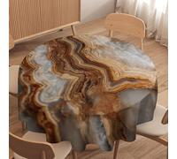 LUYYSKY Vintage Rustic Aesthetic Marble Round Tablecloth Classic Ink Texture Minimalist Geometric Marble Washable Decor for Table Cover for Kitchen