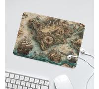 LUYYSKY Vintage Rustic Antique Map Waterproof Base Mouse Pad Beautiful Abstract Nautical Old Map Ocean Sailboat Compass Desk Accessories Decor Lightweight Mouse Pad-24 x 20 CM
