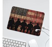LUYYSKY Watercolor 4th of July Silhouette Waterproof Base Mouse Pad Rustic American Flag Army Soldier Warrior Desk Accessories Decor Lightweight Mouse Pad-24 x 20 CM