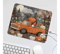 LUYYSKY Watercolor Anime Gnome Waterproof Base Mouse Pad Rustic Halloween Night Pine Forest Animal Bats Plant Pumpkin Truck Desk Accessories Decor Lightweight Mouse Pad-30 x 25 CM