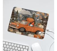 LUYYSKY Watercolor Anime Gnome Waterproof Base Mouse Pad Rustic Halloween Night Pine Forest Animal Bats Plant Pumpkin Truck Desk Accessories Decor Lightweight Mouse Pad-24 x 20 CM