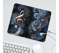 LUYYSKY Watercolor Baroque Golden Note Non-Slip Rubber Mouse Pad Classic Abstract Musical Theme Note Botanical Leaves Mouse Pads for Computers Laptop Mouse-30 x 25 CM