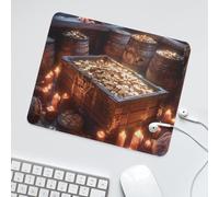 LUYYSKY Watercolor Pirate Ship Treasure Waterproof Base Mouse Pad Fantasy Rustic Japanese Anime Nautical Theme Treasure Desk Accessories Decor Lightweight Mouse Pad-30 x 25 CM