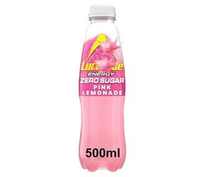 Luz Zero Sugar Pink Lemonade Drink 500ml PMP - Refreshing Sparkling Energy Drink with a Fruity Lemonade Flavour and No Sugar (12 x Bottle)