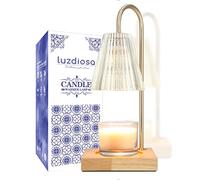 luzdiosa Candle Warmer Lamp with 3 Bulbs, Vintage Electric Candle Lamp Warmer, Mothers Day Presents for Mom, House Warming Decor, Dimmable Candle Melter for Scented Wax, Clear