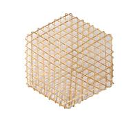 luzen Bamboo Hexagonal Baking Mat, 6Pcs Non Stick Steamer Liner, Food Dish Separator Mat for Dumplings, Kitchen Restaurant Use