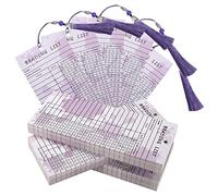 LuzGod 50PCS Purple Bookmarks with 5 Tassels, Reading List Tracker, Book Club Gift, Paper Bookmark, 50 Pieces