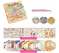 Luzhans 20 Sets 3D Sticker Scene Set for Children Teenagers Adults Scene Sticker Therapy for Adults 3D Sticker Scene DIY Isometric House Scene Stickers Book Relief Stress Pass Time