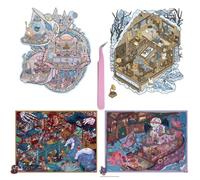 Luzhans 4 Sets Large Size Ghost DIY 3D Sticker Scene Collection Book for Adults Horrific DIY 3D House Stickers Book Miniature Scene Stickers Therapy for Adult Relief Stress Pass The Time