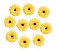 Luzhengyang 10pc Elegant Artificial Gerbera Daisy Flowers for Ornaments - Wedding Decorations - Beautiful Silk Flowers for DIY Hair Accessories, Wreaths, and Crafts - - Yellow, as described
