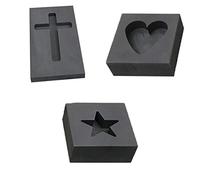 Luzhengyang 3Pcs Graphite Casting Ingot Mould Crucible Tool for Metal Aluminum - High Density Graphite Kit for Gold Silver Copper, Jewelry Making Crucible Pot
