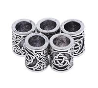 Luzhengyang 5PCS Viking Hair Beads Spacers - DIY Norse Hair Beads Bracelets Necklace Jewelry Making Findings, Zinc, not available