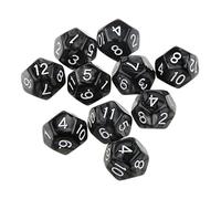 Luzhengyang Bulk Set of 10 Black D12 Twelve Sided Dice - Premium Acrylic - Great for TRPG Games - for D&D and MTG Players - Perfect Table Party Accessory