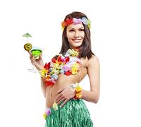 Luzly Grass Skirts for Adults Hula Skirt Plus Size Luau Dance Hawaiian Party Costume Elastic Waist Green