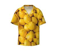 LuzoyaoLZY 3D Printed Fruit Lemon Graphic Hawaii Beach Shirts Summer Short Sleeve Plus Size Button Up Blouse Shirts Mens Tee Shirt Tops