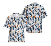 LuzoyaoLZY 3D Printed Lobster Pattern Hawaiian Shirts for Men - Summer Short Sleeve Casual Button Down Beach Shirt Blouse Mens Tee Shirt