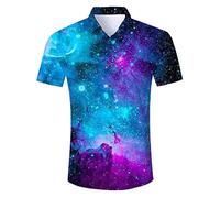 LuzoyaoLZY 3D Printed Mahjong Graphic Shirts for Men Casual Button Down Short Sleeve Hawaiian Beach Shirt Mens Oversized Shirts & Blouses