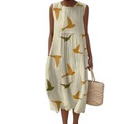 LuzoyaoLZY Women's Insect 3D Printed Long Beach Dress Bee Butterfly Lizard Fish Alpaca Sleeveless A-Line Bohemian Summer Vacation Dresses