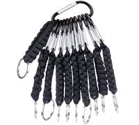Luzoybo 10PCS Paracode Keychain with Carabiner Clips for Keys Backpack, Men, Women Camping, Hiking, Fishing (Black)