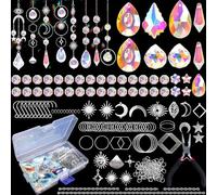 Luzoybo 240PCS DIY Sun Catchers Making Kits for Adults, Crystal Suncatchers Kit with Colourful Prism Pearl Rainbow Maker for Windows, Hanging, Indoor, Outdoor, Garden Decor (Silver)