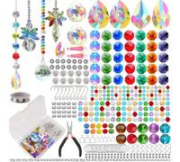 Luzoybo DIY Sun Catchers Making Kits for Adults, Crystal Suncatchers Kit with Colourful Prism Pearl Rainbow Maker for Windows, Hanging, Indoor, Outdoor, Garden Decor (500PCS)