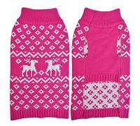 LuzPet Pink Dog Christmas Jumper, Xmas Dog Jumpers Knitted Outfit Winter Sweater Dog Costumes, for Large Breed Dogs, Labrador, German Shepherd, Golden Retriever, Extra Giant Dogs, XXL Size