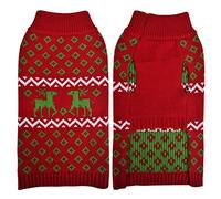 LuzPet Red Dog Christmas Jumper, Xmas Dog Jumpers Knitted Outfit Winter Sweater Dog Costumes, for Large Breed Dogs, Labrador, Golden Retriever, German Shepherd, Extra Giant Dogs, XXL Size