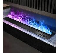 Luzphened 3D Water Vapor Fireplace with Humidifier Flame, Realistic Atomized Flame, Steam Fireplace Humidifer, Electric Fireplace with Manual Water Control and Remote Control Multicolor-80cm