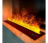 Luzphened 3D Water Vapor Fireplace with Humidifier Flame, Realistic Atomized Flame, Steam Fireplace Humidifer, Electric Fireplace with Manual Water Control and Remote Control Singlecolor-150cm