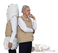 Luzphened Anti-Fall Air-Bag Vest, Intelligent Airba.g Suit Reuse Anti Fall Airba.g Vest, 0.08s Pop Up for Epileptic or Blind Person with APP to View Exercise Data Khaki(M)-3XL