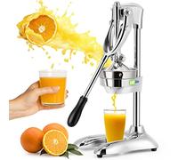 Luzrise Manual Juicer Hand Press Professional Citrus Juicer Countertop Metal Orange Lemon Pomegranate Squeezer for Commercial Home Restaurant Use( Stainless Steel Heavy Duty Extra Large 7.4*9.8*19.3")