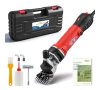 Luzrise Sheep Shears Electric 1000W, 110V Heavy Duty Sheep Clippers with 6-Speed Adjustable, 3700RPM Animal Shears Professional with 9-Teeth Carbon Steel Blade for Goat, Cattle, Alpaca, Horse (Red)