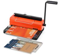 Luzrise Wire Binding Machine, 34 Disengageable Pins, 3:1 Pitch, Punches 15 Sheets & Binds 120 Sheets, Coil Binder Machine for A4/Letter/A5/B5, Metal Spiral Binder for Office/School/Home (LRB-T118)