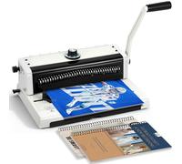 Luzrise Wire Binding Machine, 34 Disengageable Pins, 3:1 Pitch, Punches 16 Sheets & Binds 120 Sheets, Metal Spiral Binder for A4/Letter/A5/B5, Coil Binder Machine for Office/School/Home (LRB-T598)