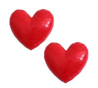 LUZTACT 2pcs 4.3inch Red Heart Brooch with 3D Puffed Padding for Man Women Cosplay Halloween Accessories (Red)